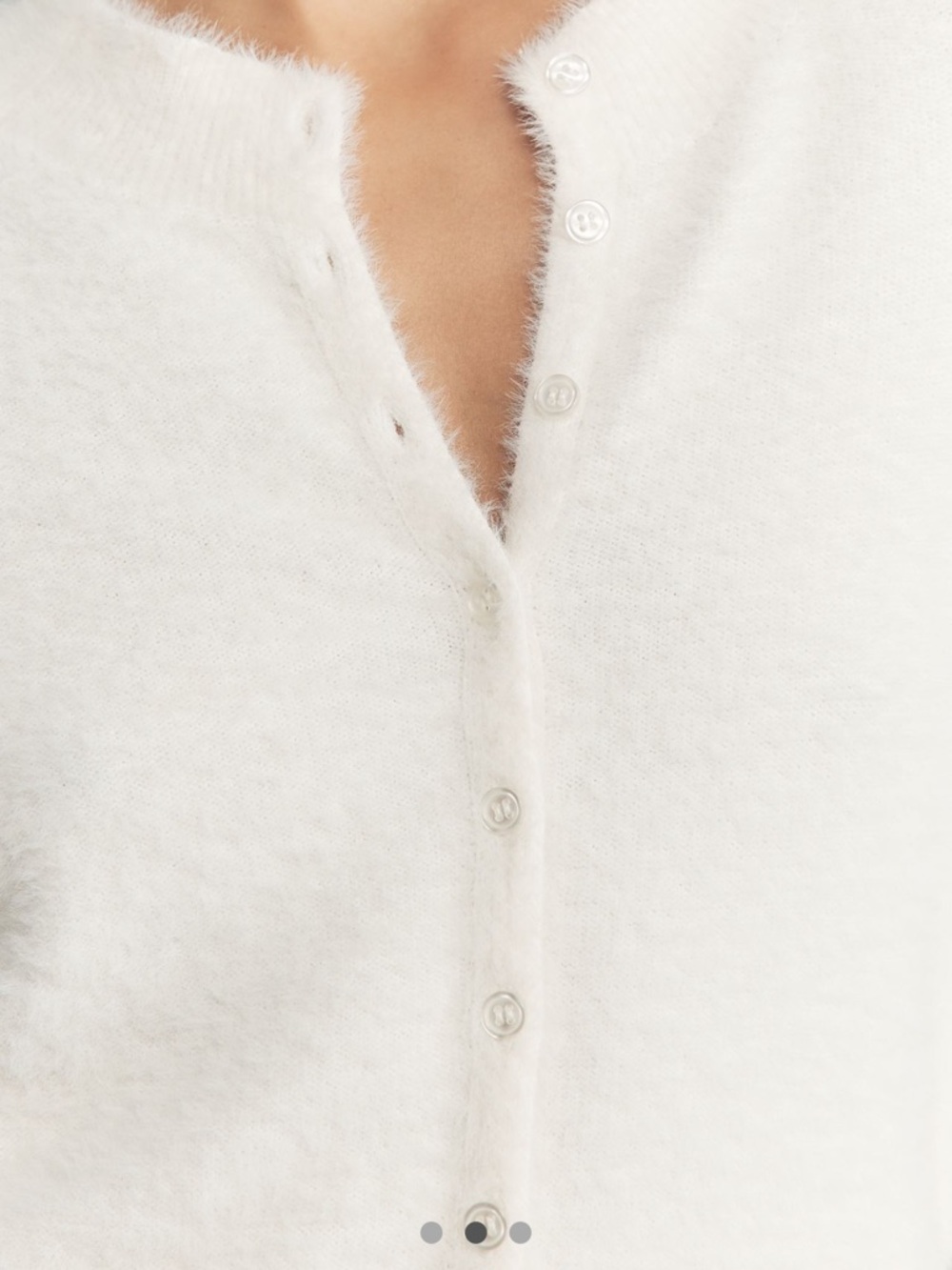 By Anthropologie Soft Short-Sleeve Cream Cardigan Sweater - Picture 2 of 9